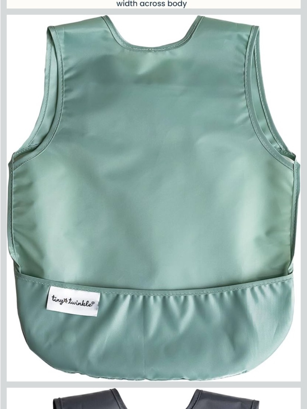 Tiny Twinkle Small Mess-Proof Apron Bib - Dark Green (Sage)